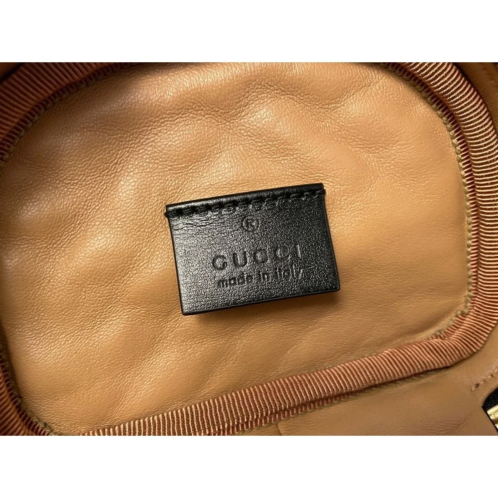 GUCCI Trapuntta Leather Belt Crossbody Bag Black 572298 gold-stone chain‎ strap
